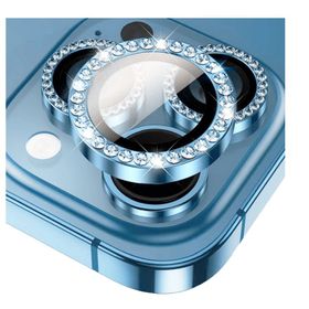 Binano iPhone 15 Pro15 Pro Max Taşlı Deniz Mavisi Kamera Koruyucu