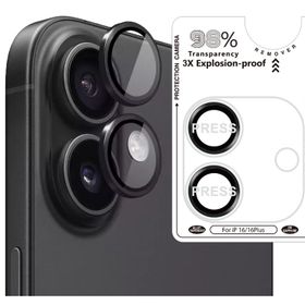 Binano iPhone 16 16 Plus Bi Metal Ring Siyah Kamera Koruyucu