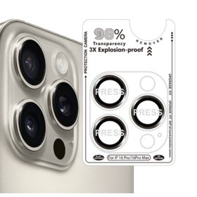 Binano iPhone 16 Pro 16 Pro Max Bi Metal Ring Gri Kamera Koruyucu
