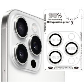 Binano iPhone 16 Pro 16 Pro Max Bi Metal Ring Gümüş Kamera Koruyucu