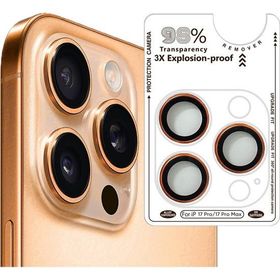 Binano iPhone 17 Pro-17 Pro Max-16 Pro-16 Pro Max Safir Turuncu Kamera Koruyucu