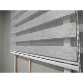Binbir Perde Gri Beyaz Kırçıllı Zebra 110x200 cm Stor Perde