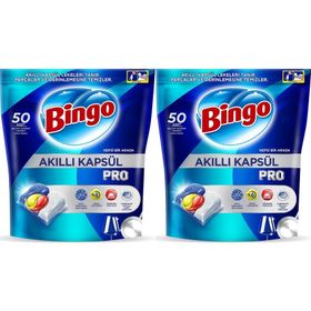 Bingo 100 Adet Limon Kokulu Akıllı Kapsül Pro Bulaşık Makinesi Deterjanı Tableti