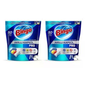 Bingo 100 Adet Limon Kokulu Akıllı Kapsül Pro Bulaşık Makinesi Deterjanı Tableti
