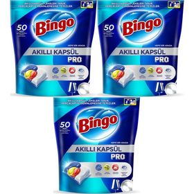Bingo 150 Adet Limon Kokulu Akıllı Kapsül Pro Bulaşık Makinesi Deterjanı Tableti