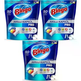 Bingo 150 Adet Limon Kokulu Akıllı Kapsül Pro Bulaşık Makinesi Deterjanı Tableti
