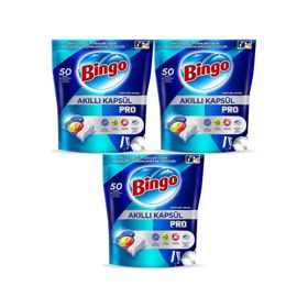 Bingo 150 Adet Limon Kokulu Akıllı Kapsül Pro Bulaşık Makinesi Deterjanı Tableti