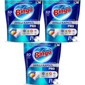 Bingo 150 Adet Limon Kokulu Akıllı Kapsül Pro Bulaşık Makinesi Deterjanı Tableti