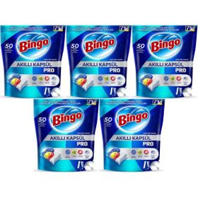 Bingo 250 Adet Limon Kokulu Akıllı Kapsül Pro Bulaşık Makinesi Deterjanı Tableti