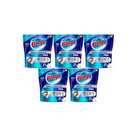 Bingo 250 Adet Limon Kokulu Akıllı Kapsül Pro Bulaşık Makinesi Deterjanı Tableti
