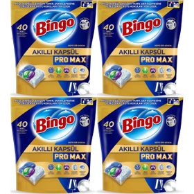 Bingo Akıllı Kapsül Pro Max 40 Adet Limon Kokulu Bulaşık Makinesi Deterjanı Tableti