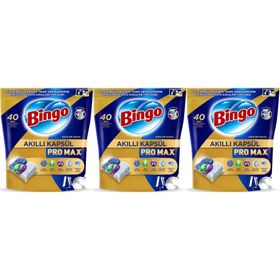 Bingo Akıllı Kapsül Pro Max 40 Adet Limon Kokulu Bulaşık Makinesi Deterjanı Tableti