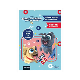Bingo ve Roli'nin Maceraları - Oyun Peşinde Çıkartmalı Boyama Kitabı - Kolektif
