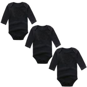 BINIDUCKLING Siyah 3'lü Paket Uzun Kollu Kız Çocuk Bodysuit