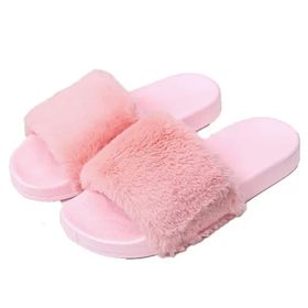 BININBOX Pelüş Pembe Kadın Terlik