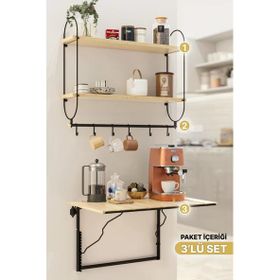 Bino 3 Lü Set Modern Kahve Köşesi Mutfak Masası Düzenleyici