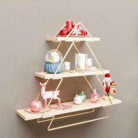 Bino Gold Ahşap Ağaç Modeli Düzenleyici Organizer Mutfak Rafı Banyo Rafı Masif Salon Duvar Rafı