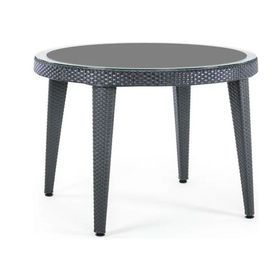 Bintaş Mobilya Antrasit Rattan Dış Mekan 110 cm Bahçe Masası