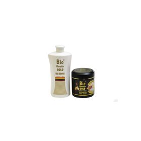 Bio Keratin Gold 700 ml Tuzsuz Şampuan + Yoğun Onarıcı 500 ml Saç Bakım Maskesi