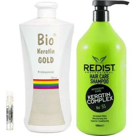 Bio Keratin Gold Brezilya Fönü Kalıcı Saç Düzleştirici Keratin + Redist Keratin 1000 ml Şampuan