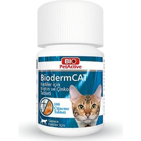 Bio PetActive 30 gr Biodermcat Kediler Için Tüy Dökülme Önleyici Biotin ve Çinko Tableti