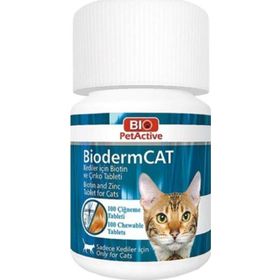 Bio PetActive Bioderm Cat 100 Tablet Kediler Için Çinko ve Biotin Tableti