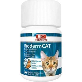Bio PetActive Bioderm Cat 100 Tablet Kediler Için Çinko ve Biotin Tableti