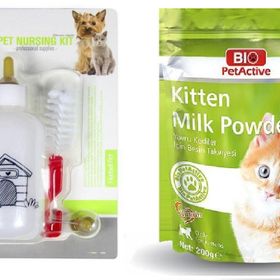 Bio PetActive Kitten Milk Powder 200 gr Yavru Kedi Süt Tozu + Nunbell 100 ml Kedi Köpek Biberonu