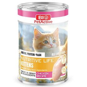 Bio PetActive Kitten Nutritive Life Tavuk Etli 400 gr Yavru Kedi Konservesi
