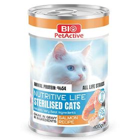 Bio PetActive Sterilised Nutritive Life Somonlu 400 gr Kısırlaştırılmış Kedi Konservesi