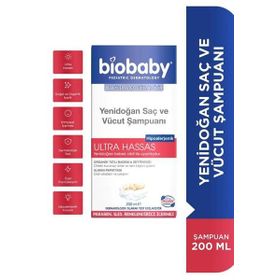Biobaby 200 ml Yenidoğan Hipoalerjenik Saç ve Vücut Şampuanı