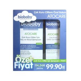 Biobaby Atocare 300 ml Özel Bakım Şampuanı + 100 ml Krem Kuru Ciltlere Özel Bakım Bakım Seti