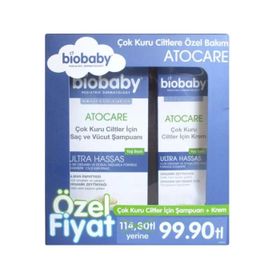 Biobaby Atocare 300 ml Özel Bakım Şampuanı + 100 ml Krem Kuru Ciltlere Özel Bakım Bakım Seti