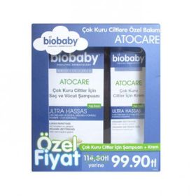 Biobaby Atocare 300 ml Özel Bakım Şampuanı + 100 ml Krem Kuru Ciltlere Özel Bakım Bakım Seti