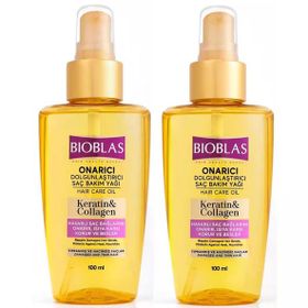 Bioblas 2x100 ml Keratin Kolajen Onarıcı Dolgunlaştırıcı Saç Bakım Yağı