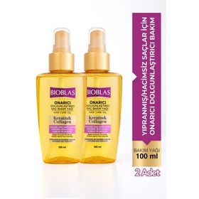 Bioblas 2x100 ml Keratin Kolajen Onarıcı Dolgunlaştırıcı Saç Bakım Yağı