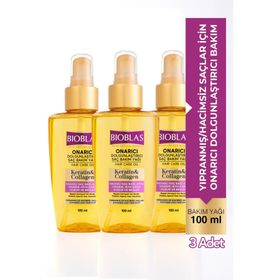 Bioblas 3x100 ml Keratin Kolajen Onarıcı Dolgunlaştırıcı Saç Bakım Yağı