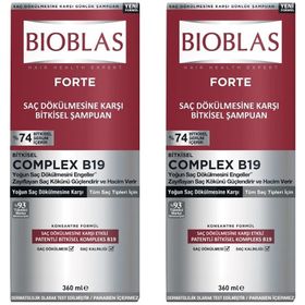 Bioblas B19 2×360 ml Forte Complex Yoğun Saç Dökülmelerine Karşı Bitkisel Şampuan