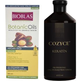 Bioblas Besleyici ve Onarıcı Argan Yağlı 360 ml Şampuan + Cozyce 600 ml Keratin Bakımı