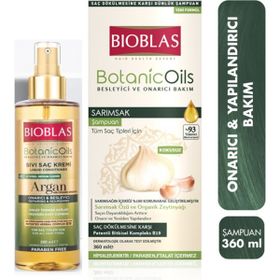 Bioblas Botanic Oils Sarımsaklı 360 ml Şampuan + Argan Yağlı 200 ml Sıvı Saç Kremi
