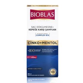 Bioblas Çinko Mentol Saç Dökülmesine ve Kepeğe Karşı 2x360 ml Şampuan