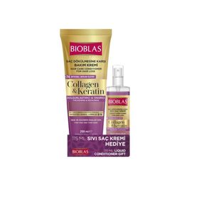 Bioblas Collagen Keratin 250 ml Saç Bakım Kremi ve 115 ml Sıvı Saç Kremi