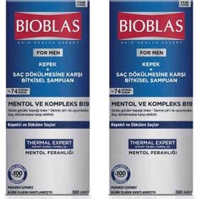 Bioblas For Men Kepek ve Saç Dökülmesine Karşı 2x360 ml Bitkisel Şampuan