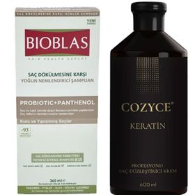 Bioblas Saç Dökülmesine Karşı Kuru ve Yıpranmış Saçlar 360 ml Şampuan + Cozyce 600 ml Keratin Bakımı