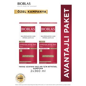 Bioblas Sarmaşık Bitki Özlü Saç Dökülmesine Karşı 2x360 ml Şampuan