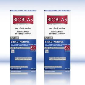 Bioblas Zinc Menthol Saç Dökülmesi ve Kepek Karşıtı 2x360 ml Şampuan