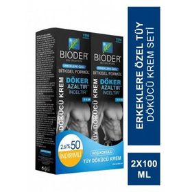Bioder Erkeklere Özel Tüy Dökücü 100 + 100 ml Krem Seti