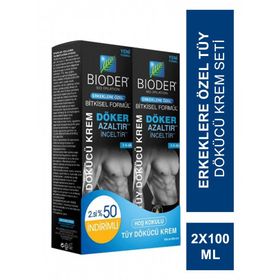 Bioder Erkeklere Özel Tüy Dökücü 100 + 100 ml Krem Seti