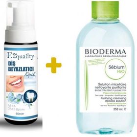 Bioderma 250 ml Sebium H2o Yüz Ve Makyaj Temizleme Suyu+E2'quality Diş Beyazlatıcı Köpük
