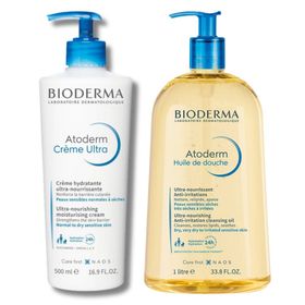 Bioderma Atoderm 24H Huile De Douche 1 lt + Atoderm Ultra 500 ml Krem